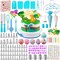 356 PCS Cake Decorating Supplies Kit Tools , Nifogo Baking Accessories with Cake Turntable, Pastry Piping Bag, Piping Icing Tips for Beginners or Professional (Blue))